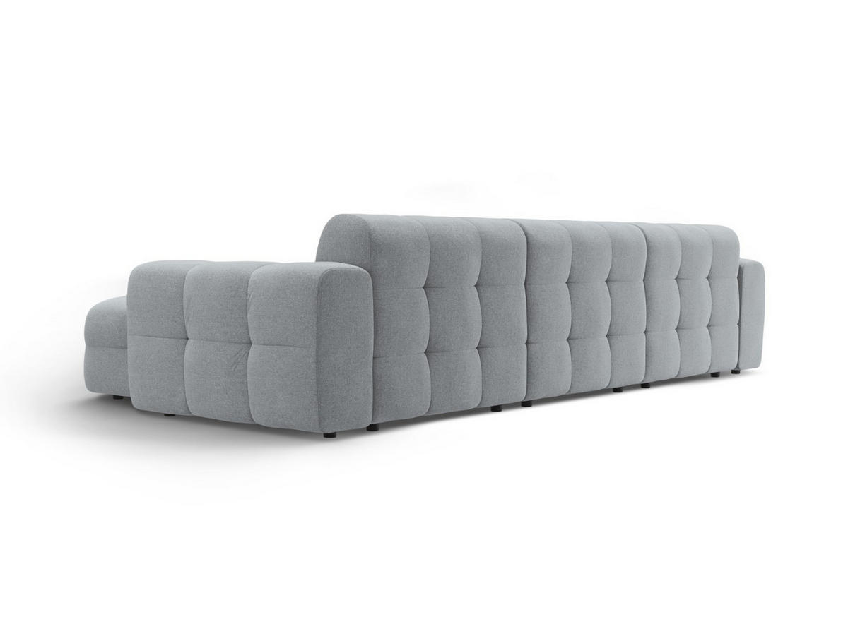 ECKSOFA rechts Kendal aus strukturiertem Stoff platin 5 Sitzplätze - Platinfarben, Textil (173/357cm) - Micadoni