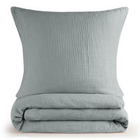 BETTWÄSCHE Musselin, 100% Baumwolle, 135/200 cm & 80/80 cm, Blau - Blau, Textil (135/200cm) - Blumtal