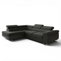 ECKSOFA Jade Mit Schlaffunktion - Schwarz, Holzwerkstoff/Textil (202/275cm) - Fun Möbel