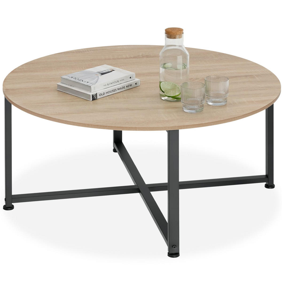 COUCHTISCH Aberdeen, 88,5 x 47 cm, Industrial Holz hell, Eiche Sonoma - Naturfarben, Holz (88.5/88.5/47cm) - tectake