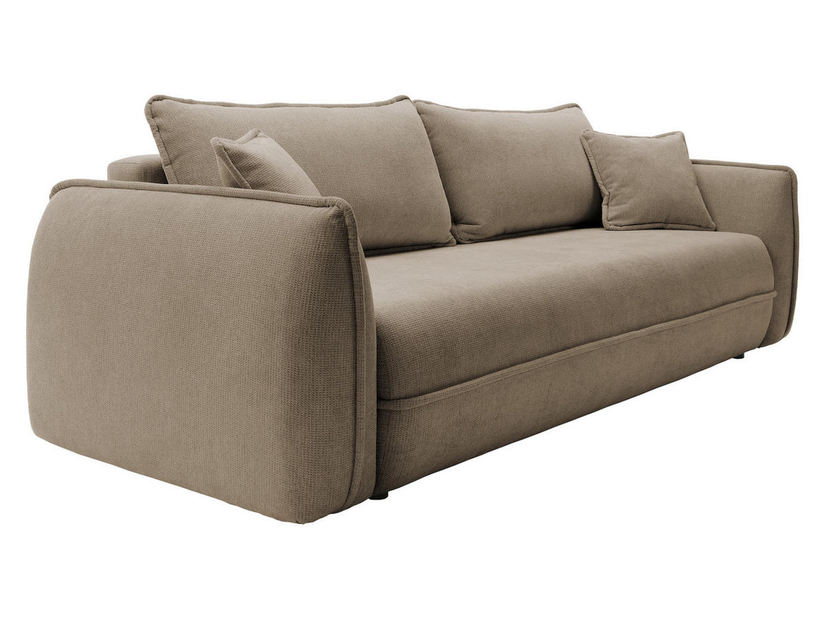 SCHLAFSOFA Moho - Hellbraun/Schwarz, Holz/Kunststoff (250/94/109cm) - MIRJAN24