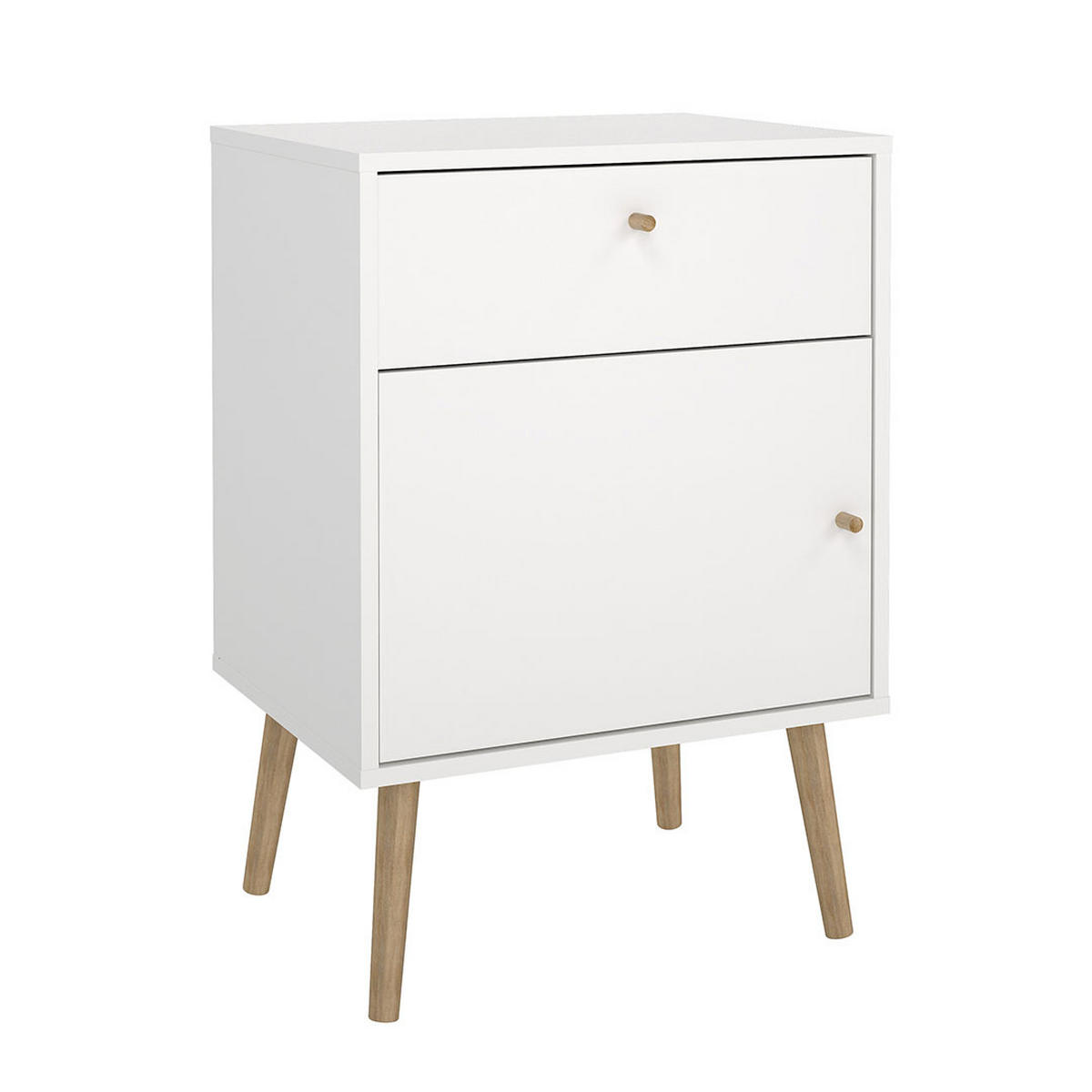 NACHTTISCH, Bodo, Weiß, Holzwerkstoff, 51 x 40 x 73 cm - Weiß, Holzwerkstoff (51/73/40cm) - ebuy24