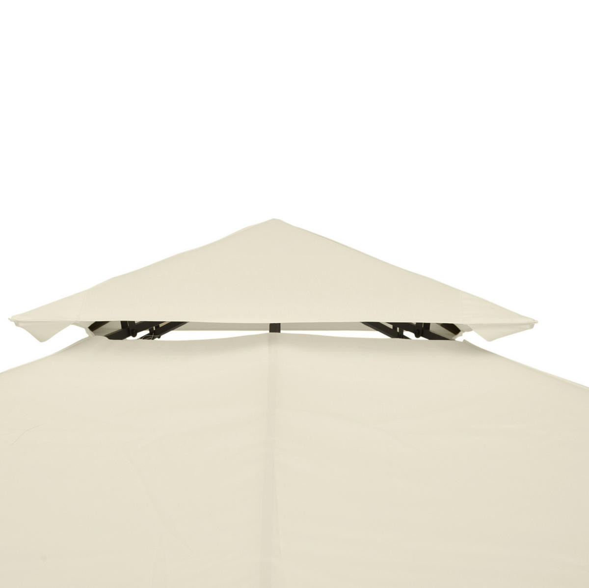 ERSATZDACH für Gartenpavillon 300/300 cm mit Doppeldach, wasserabweisend und UV-Schutz, Cremeweiß - Weiß, Textil (300/18/300cm) - Redom