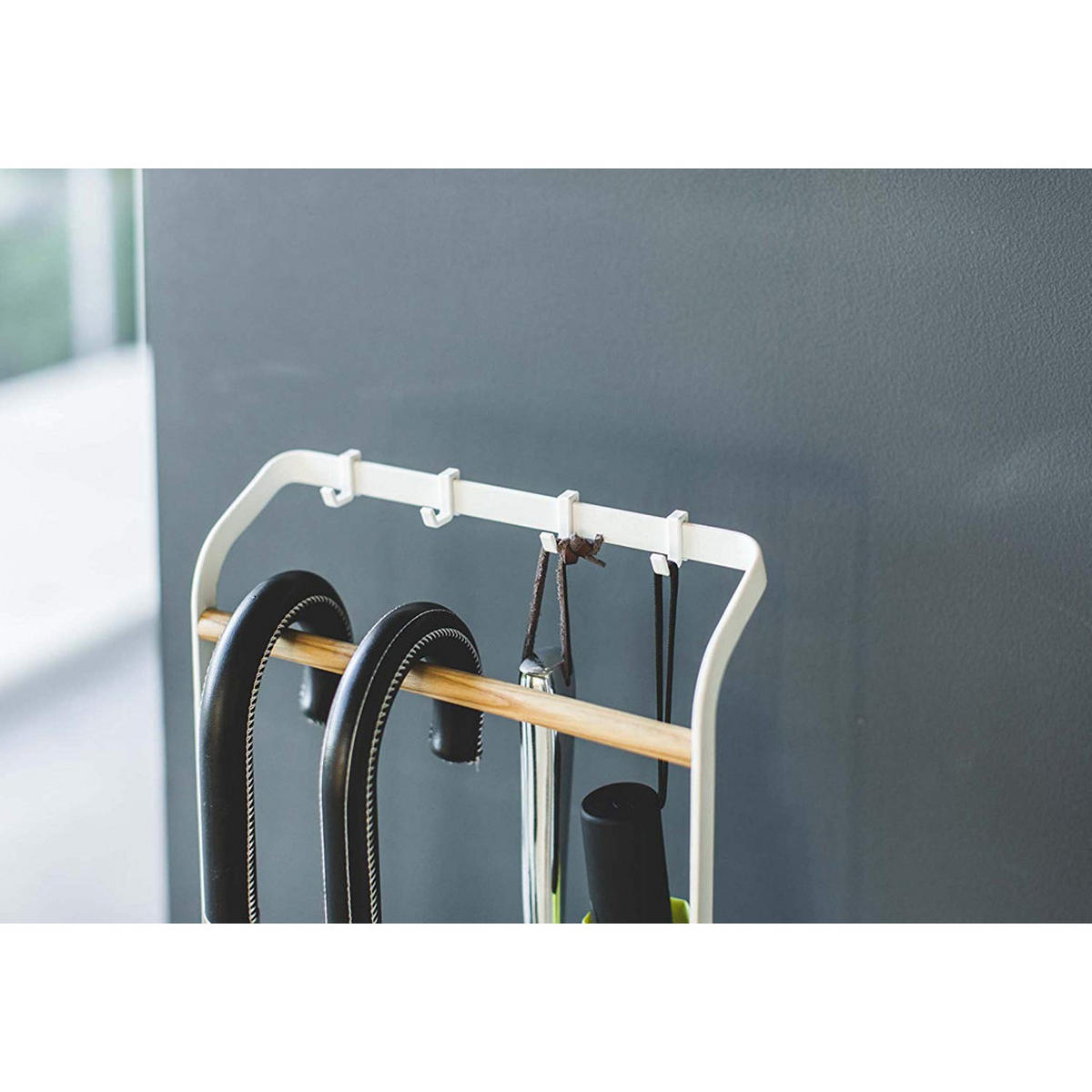 SCHIRMSTÄNDER Tower 3862 Weiß Metall/Holz 105/25/15 cm - Weiß, Holz/Metall (25/105/15cm) - Yamazaki