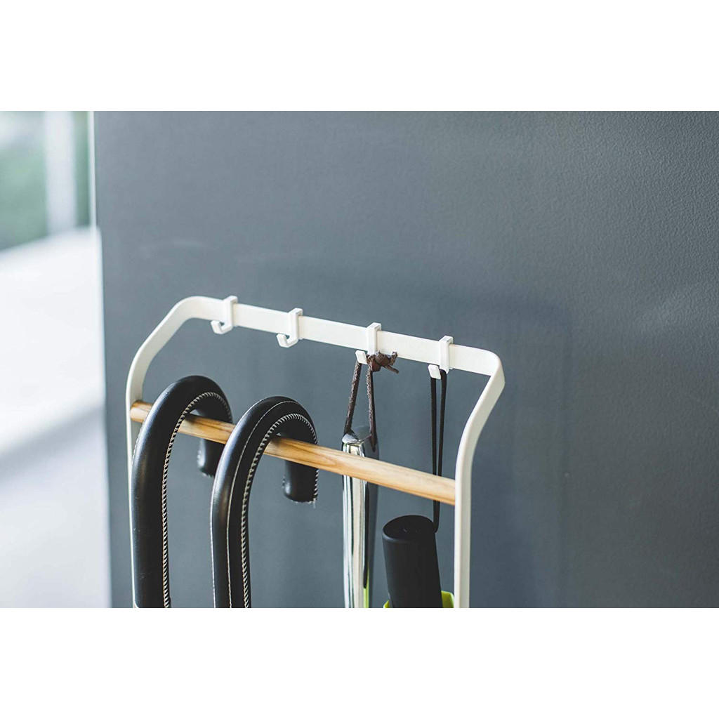 Thumbnail - Yamazaki Schirmständer, Weiß, Metall, Echtholz,Buche, 25x105x15 cm, Garderobe, Schirmständer