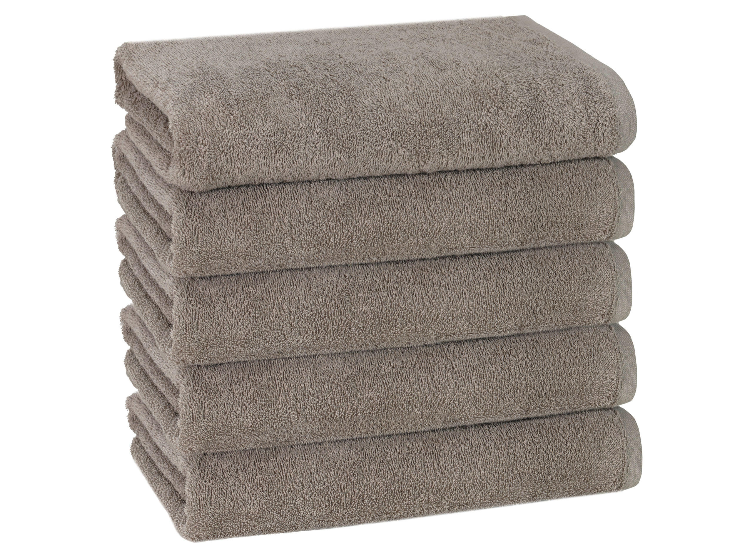 DUSCHTÜCHER, 5er-Set, 70x140 cm, 100% Baumwolle, Grau - Taupe, Textil (70/140cm) - Zollner