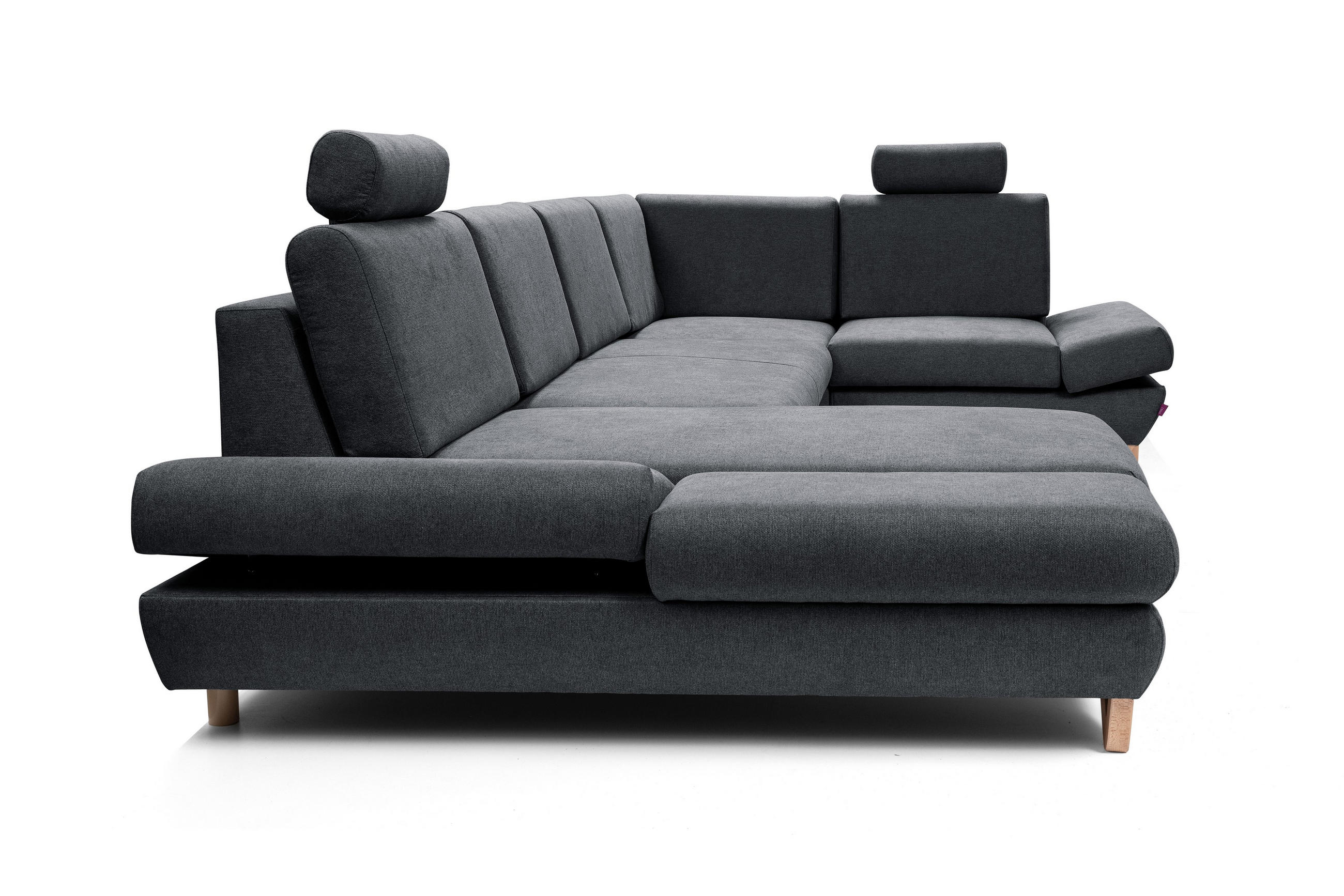 Thumbnail - Masseno Wohnlandschaft, Anthrazit, Holz, 6-Sitzer, U-Form, 344x100x199 cm, Wohnzimmer, Sofas & Couches, Wohnlandschaften...