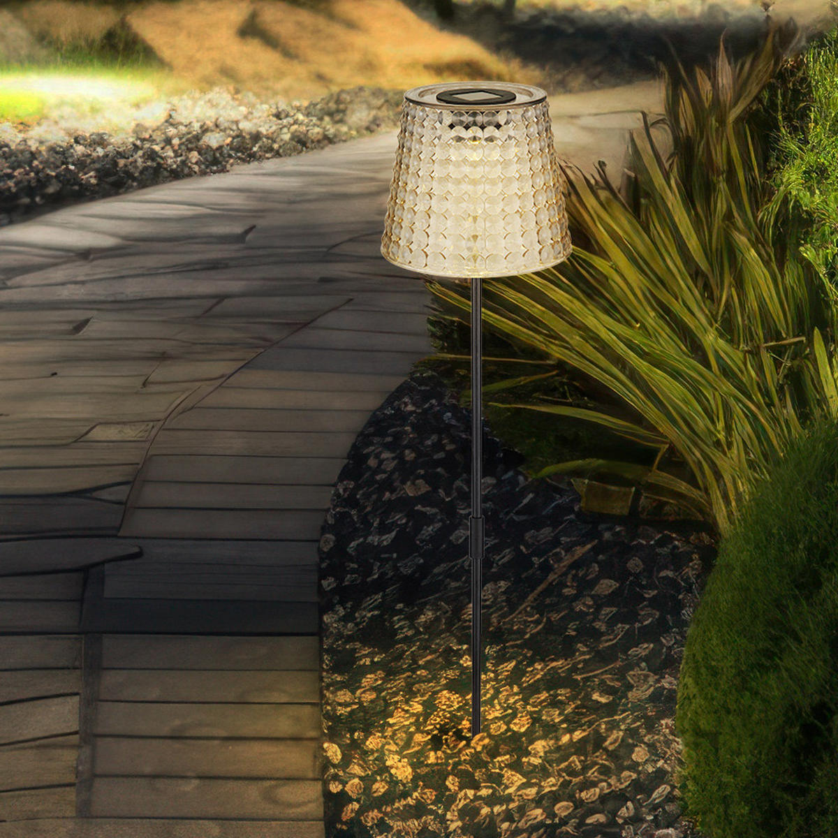 LED AUSSENLEUCHTE Kunststoff Grau 2er Set - Grau, Kunststoff (12.5/12.5/60cm) - Globo Lighting