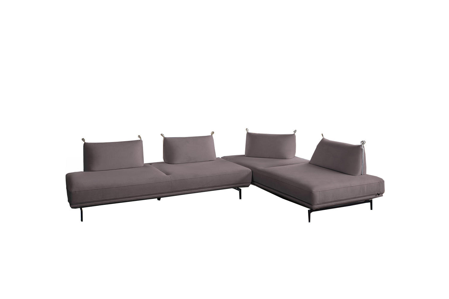 ECKSOFA CANE Violett Webstoff - Violett/Lila, Textil/Metall (310/210cm) - KAWOLA
