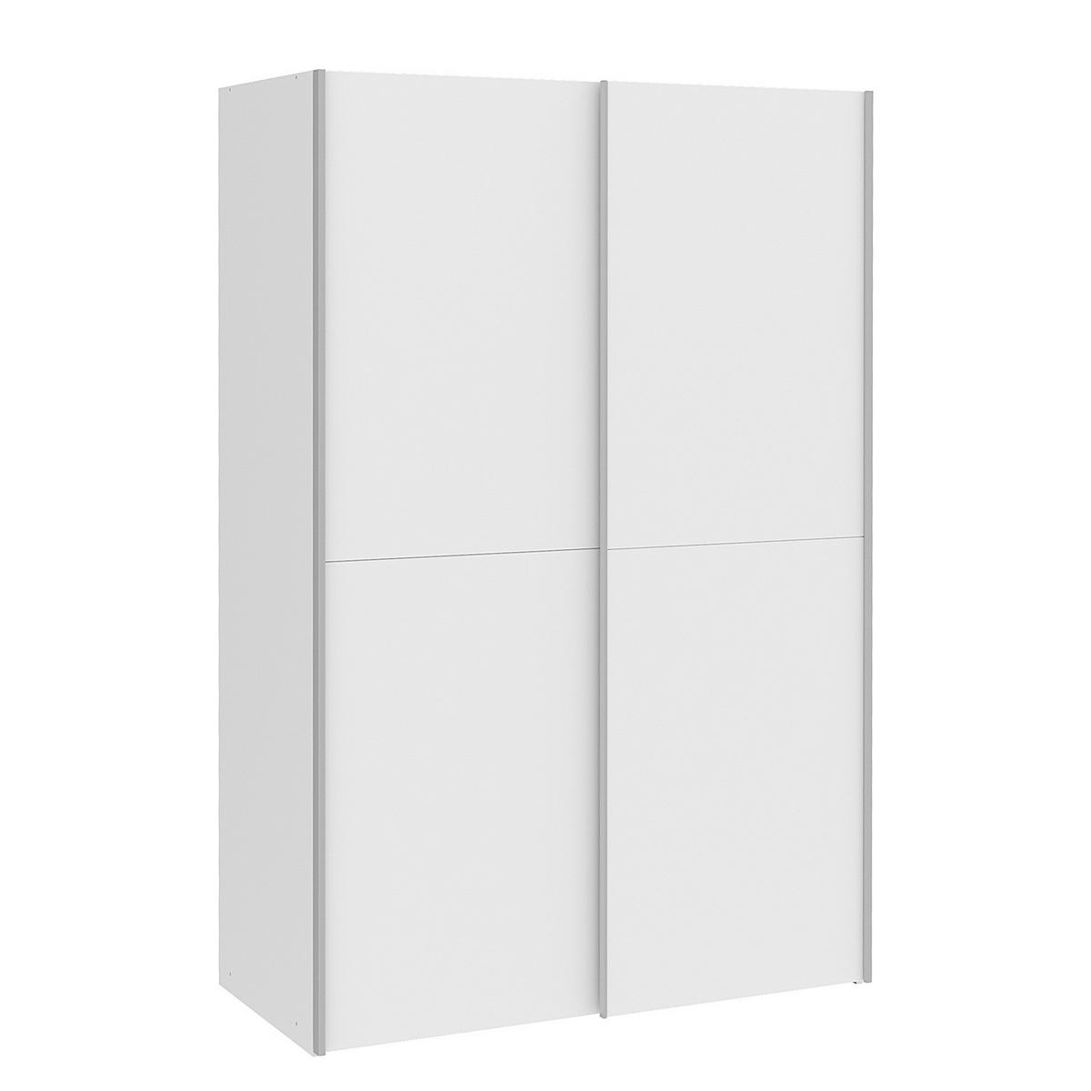 SCHWEBETÜRENSCHRANK - Silberfarben/Weiß, Holzwerkstoff/Metall (120/191/61cm) - home24