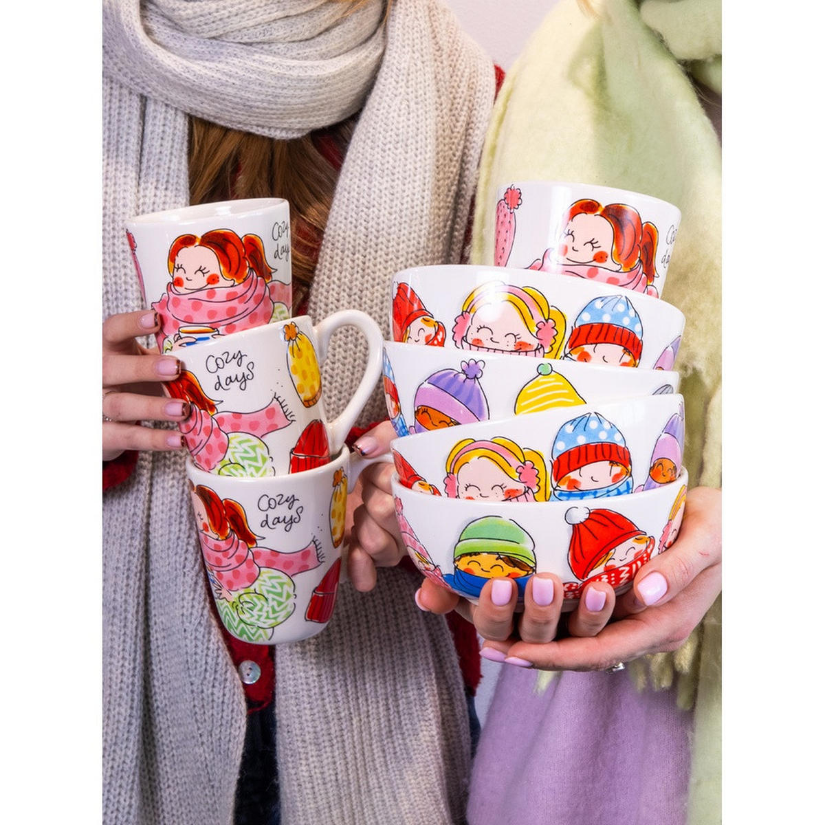 BECHER Cozy Hats in Bunt - 350 ml - Multicolor, Keramik (0.35L) - Blond Amsterdam