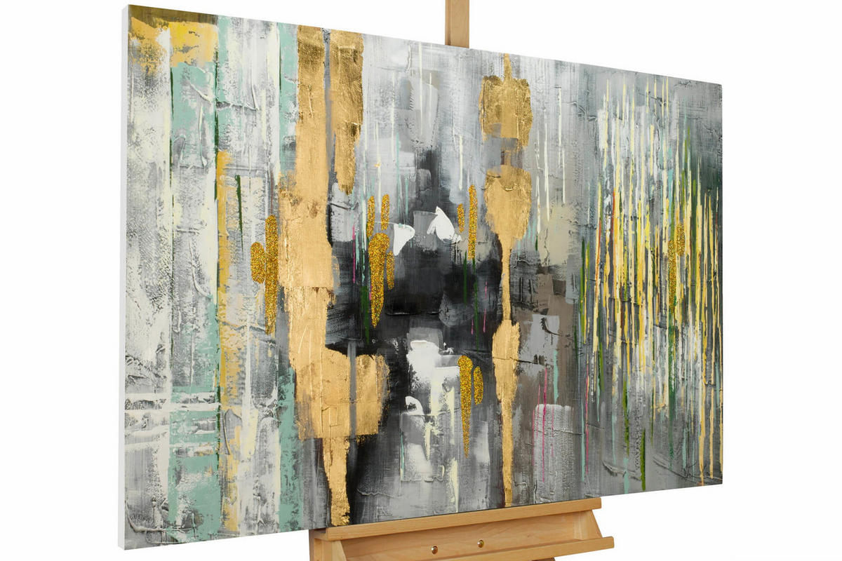 ÖLGEMÄLDE 120/80 cm - Gelb, Holz/Textil (2.02/80cm) - KUNSTLOFT
