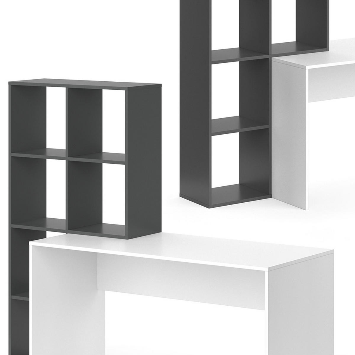 SCHREIBTISCH Mara Weiß/Anthrazit 166.8 x 59 cm - Anthrazit/Weiß, Holzwerkstoff (59/166.8/143cm) - Vicco