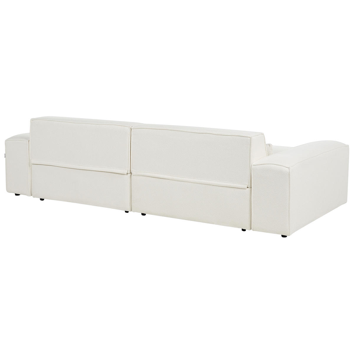 2-SITZER-SOFA Bouclé cremeweiß mit Ottomane Hellnar - Weiß, Textil (262/70/126cm) - Beliani