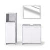 BADMÖBEL-SET Kiko Beton 3 Teile - Weiß/Grau, Holzwerkstoff (58/60/33cm) - Vicco