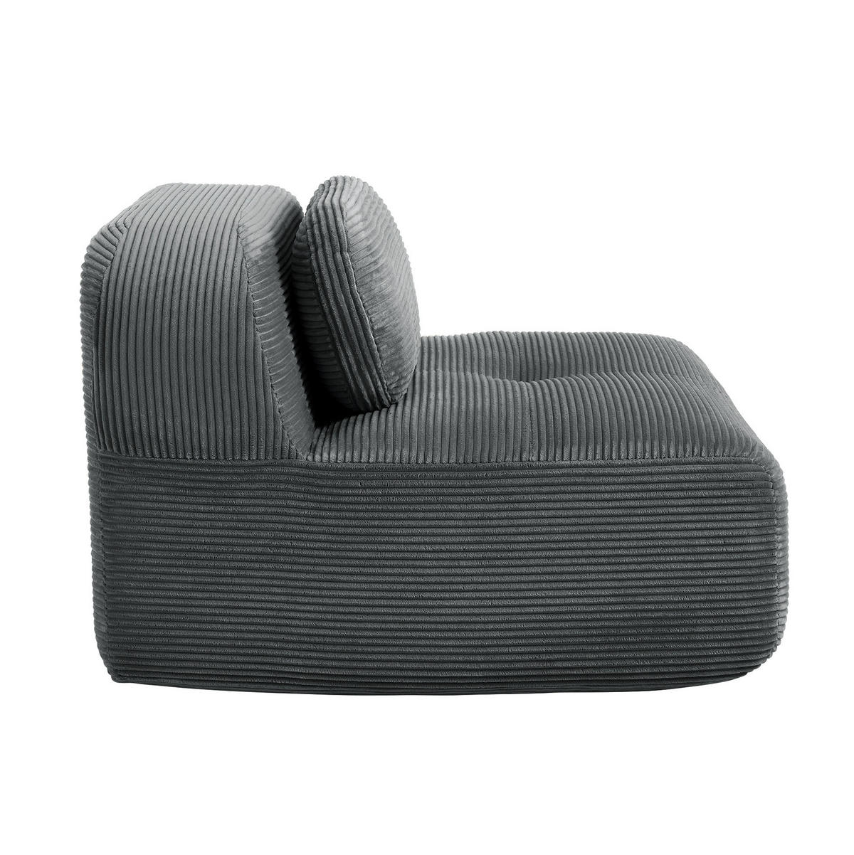 ECKSOFA 90/103/75 cm grau aus Cordstoff modular und montagefrei - Grau, Textil (103/90cm) - OKWISH