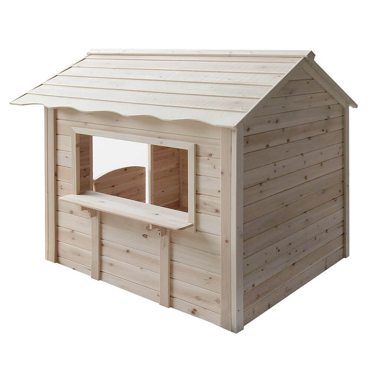 SPIELHAUS DER GROSSE PALAST - Farbe: Natur, Ausstattung: Ohne Bank - Naturfarben, Holz (101/128/106cm) - Home Deluxe