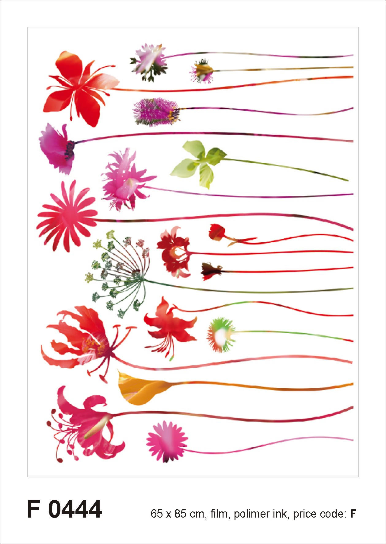 WANDTATTOO Blumen 85 x 65 cm - Rot, Papier (85/65/65cm) - Sanders & Sanders