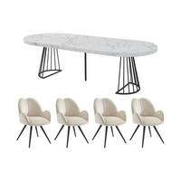 SET aus ausziehbarem Tisch und Stuhl - > 12 -Sitzer - MDF - schwarz, weiß - FIRELA - Schwarz, Holz (260/76/110cm) - Vente-Unique