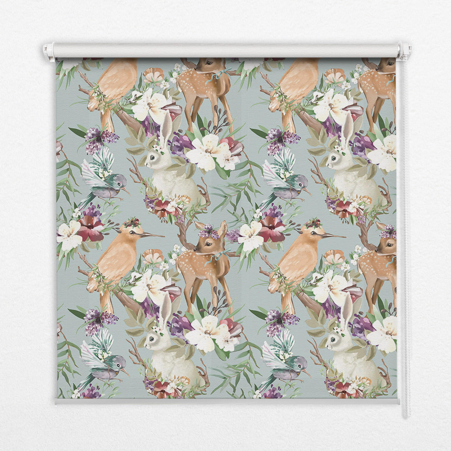 TULUP VNITŘNÍ roleta - okenní roleta - roleta - 90x140 cm - Ptáci, jeleni a králíci