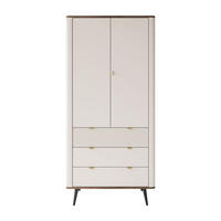 KLEIDERSCHRANK AUTUMN 2D3S zweitürig mit Schubladen, Kaschmir / Nussbaum - Beige, Holzwerkstoff (90/191/40cm) - Lookway
