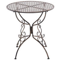 GARTENBEISTELLTISCH rund Ø70 cm Metall bronze - Bronzefarben, Metall (70/70/74cm) - CLP