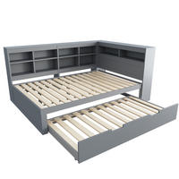 SCHLAFSOFA aus Kiefernholz 140x200 cm Grau mit Ausziehbett, USB-Steckdose und Stauraum - Grau, Holzwerkstoff (140/200cm) - IVMEU