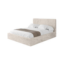 POLSTERBETT mit Bettkasten und Lattenrost, Boxbett ohne Matratze - ALOVA 120x200 Creme - Creme, Holzwerkstoff/Textil (120/200cm) - ALTDECOR