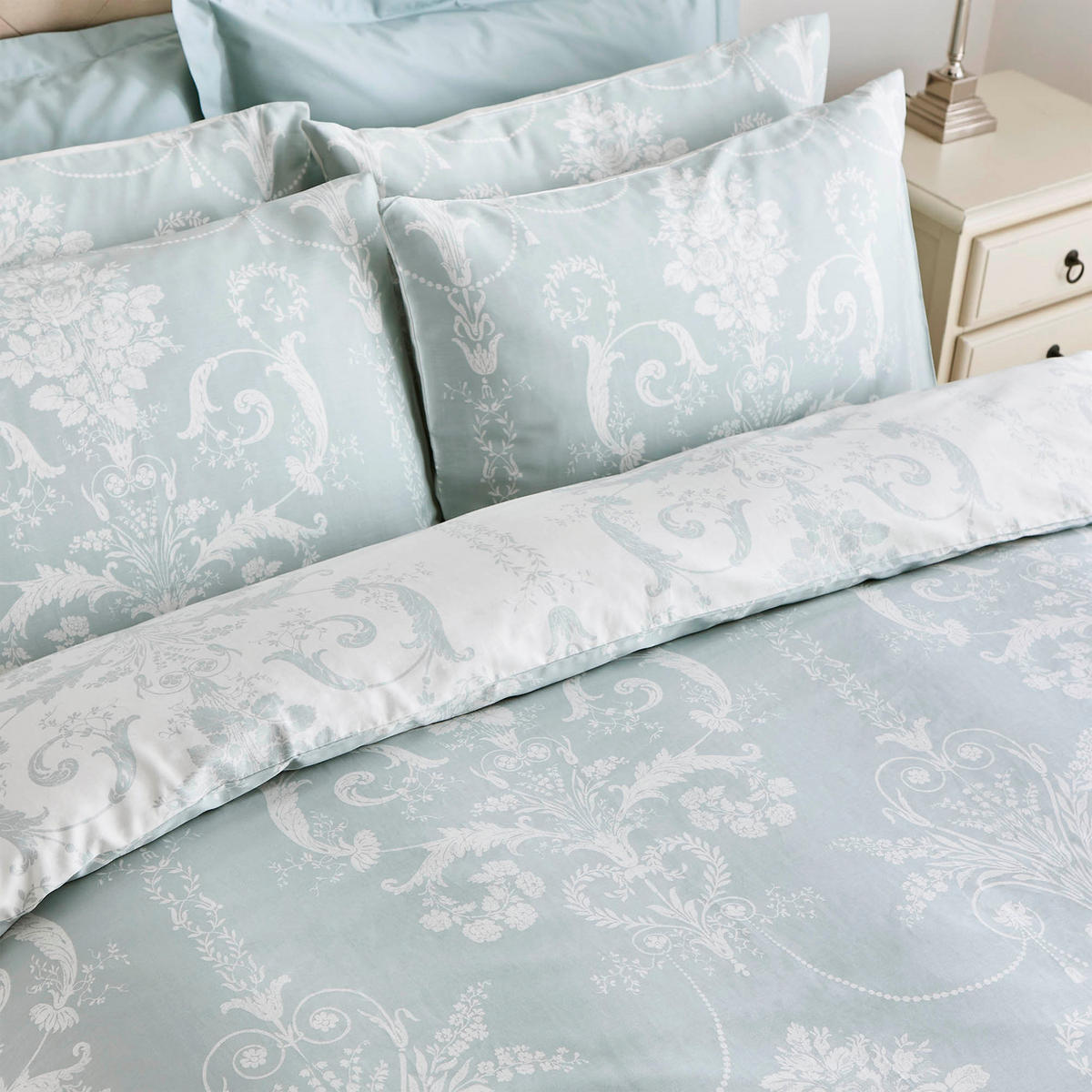 BETTWÄSCHE Josette Duckegg 200cm x 200cm - Smaragdgrün/Blau, Textil (200/200cm) - LAURA ASHLEY