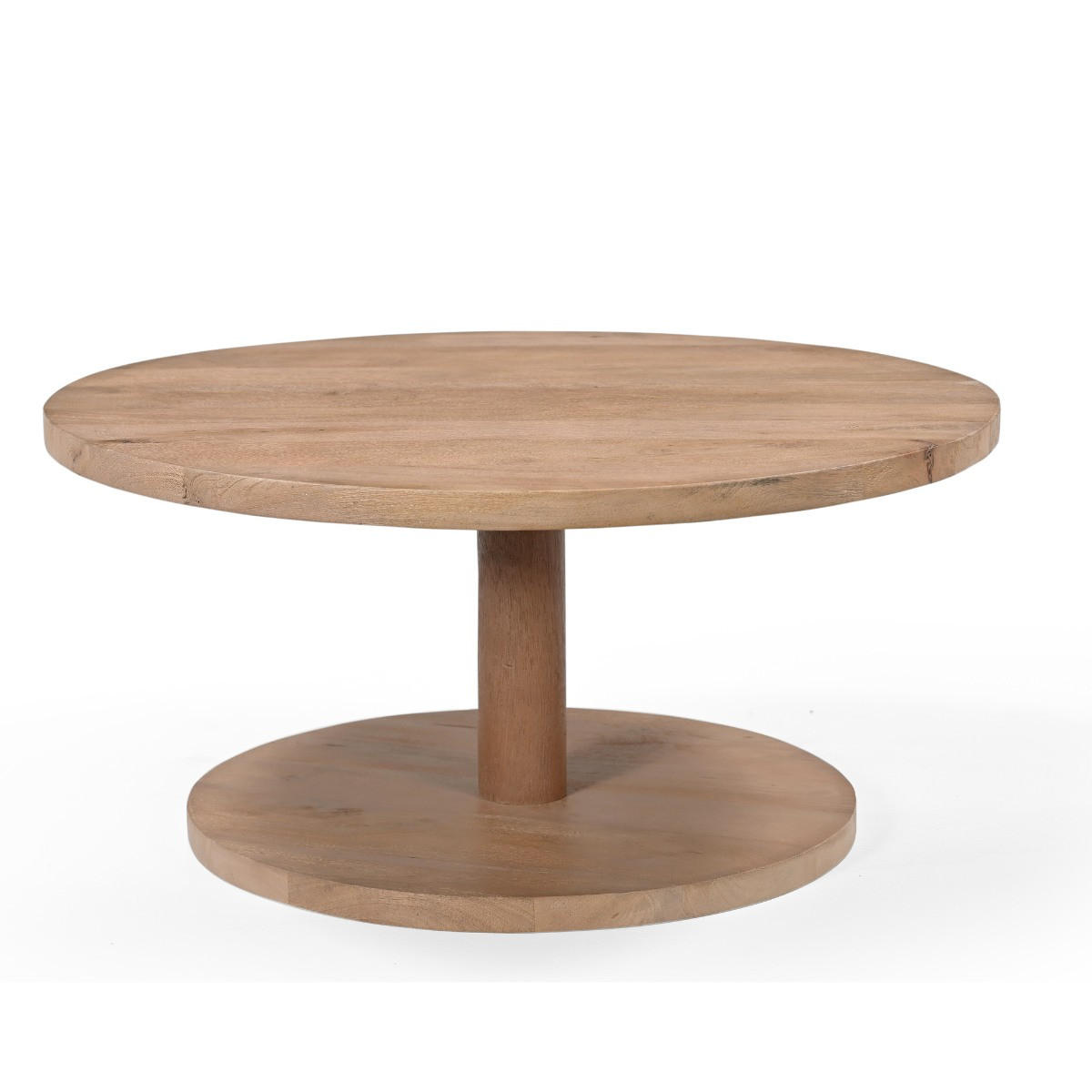 COUCHTISCH rund 3er Set aus Mangoholz Ø70/50/42cm, natürlich - Braun, Holz (70/70/38cm) - Giga Meubel