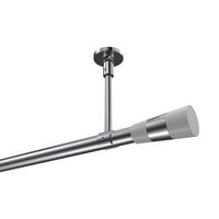GARDINENSTANGEN-SET Sonette Tanara 140 cm, 1-läufig, 20 mm Ø Chrom - Chromfarben/Weiß, Metall (140cm) - INTERDECO