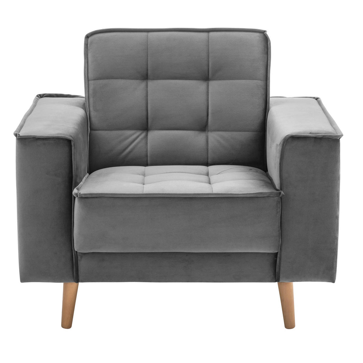 POLSTERSESSEL Kavindra Samtvelours anthrazit - Anthrazit, Kunststoff (78/84/100cm) - 58aufmkessel