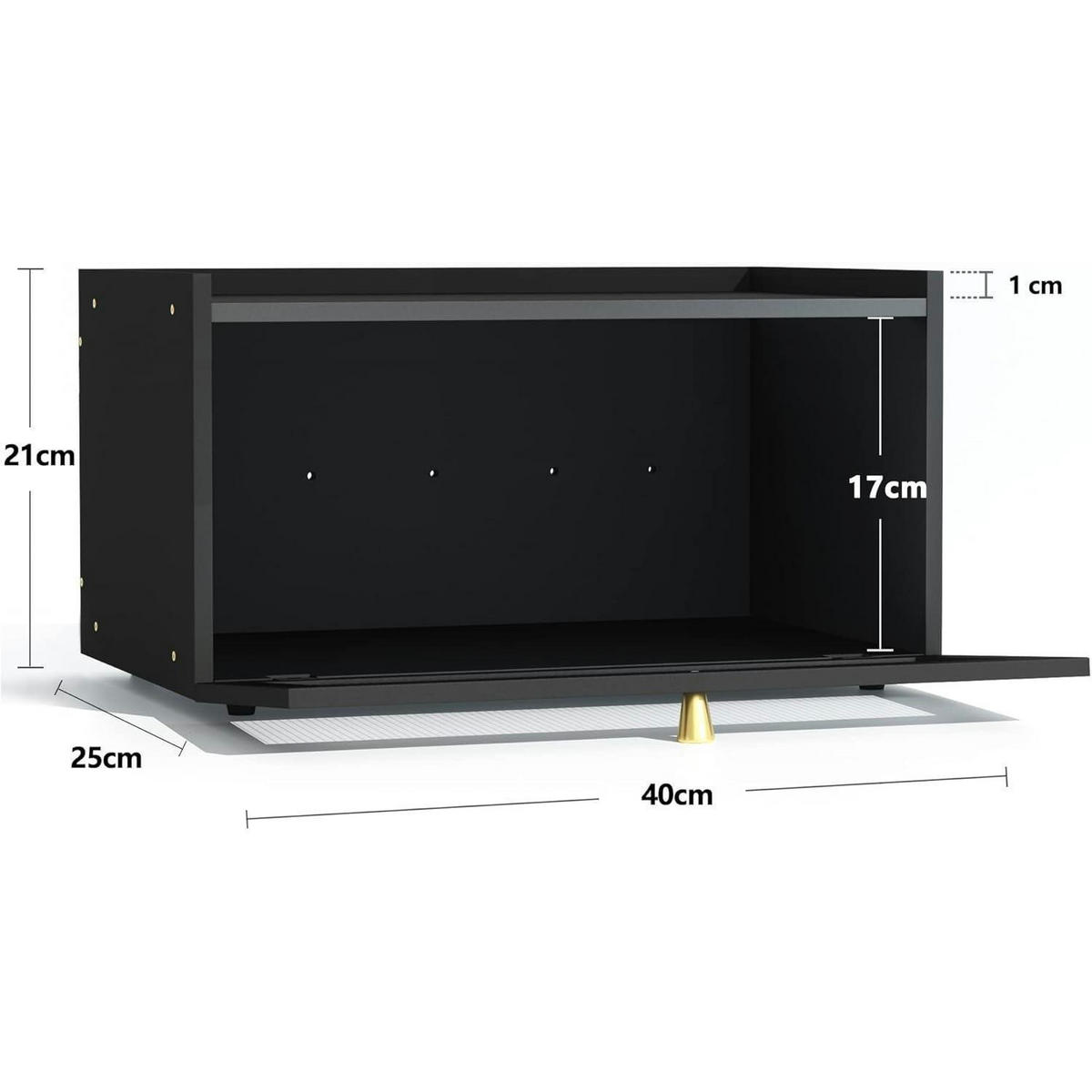 BROTKASTEN Bambus Schwarz 40 cm - Schwarz, Naturmaterialien (25/20/40cm)