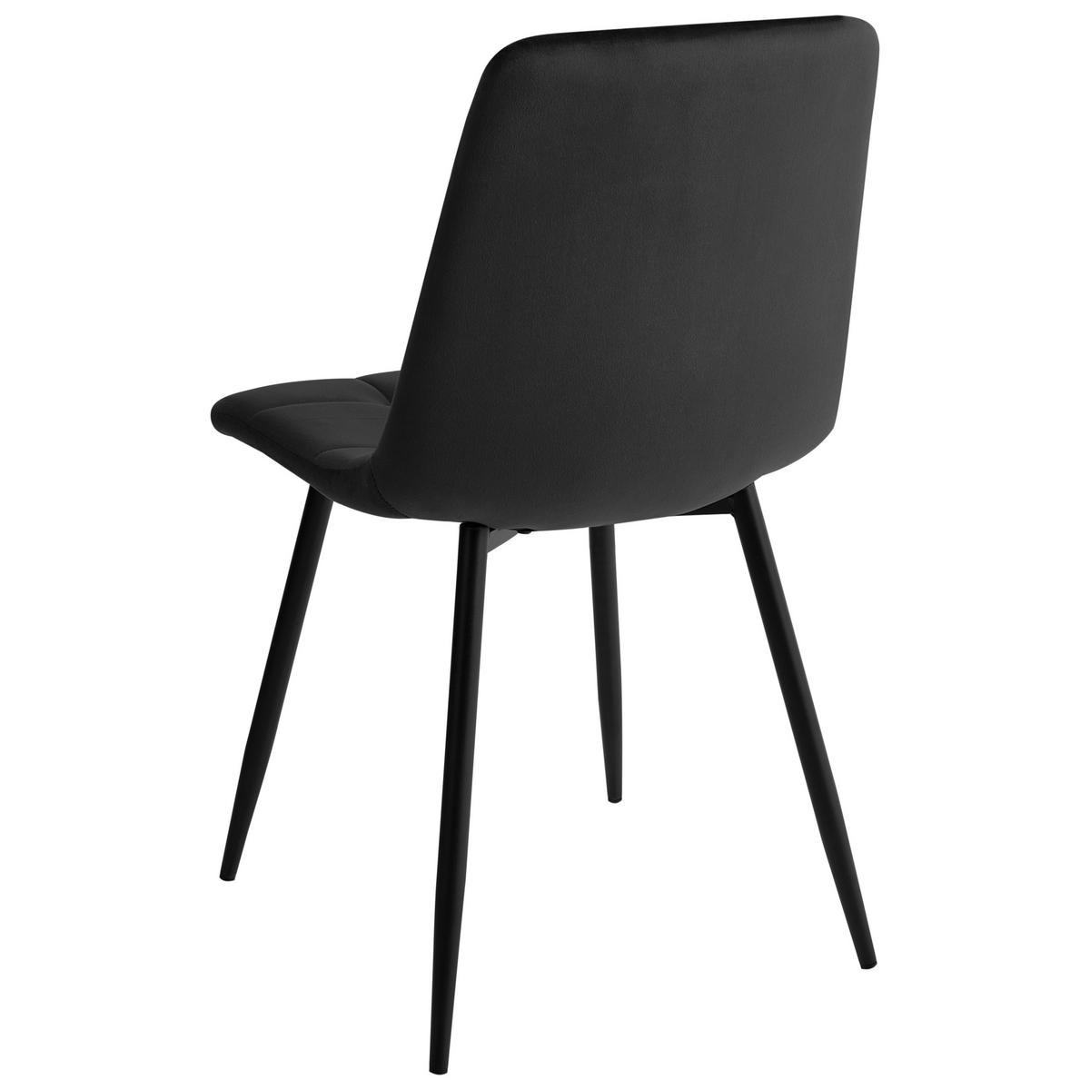 ESSZIMMERSTUHL 4er Set Samtstoff Schwarz Powell - Schwarz, Textil/Metall (45/88/62cm) - Beliani