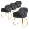 STUHL Samt grau 4er Set - Grau, Metall (60/82/57cm) - ML-DESIGN