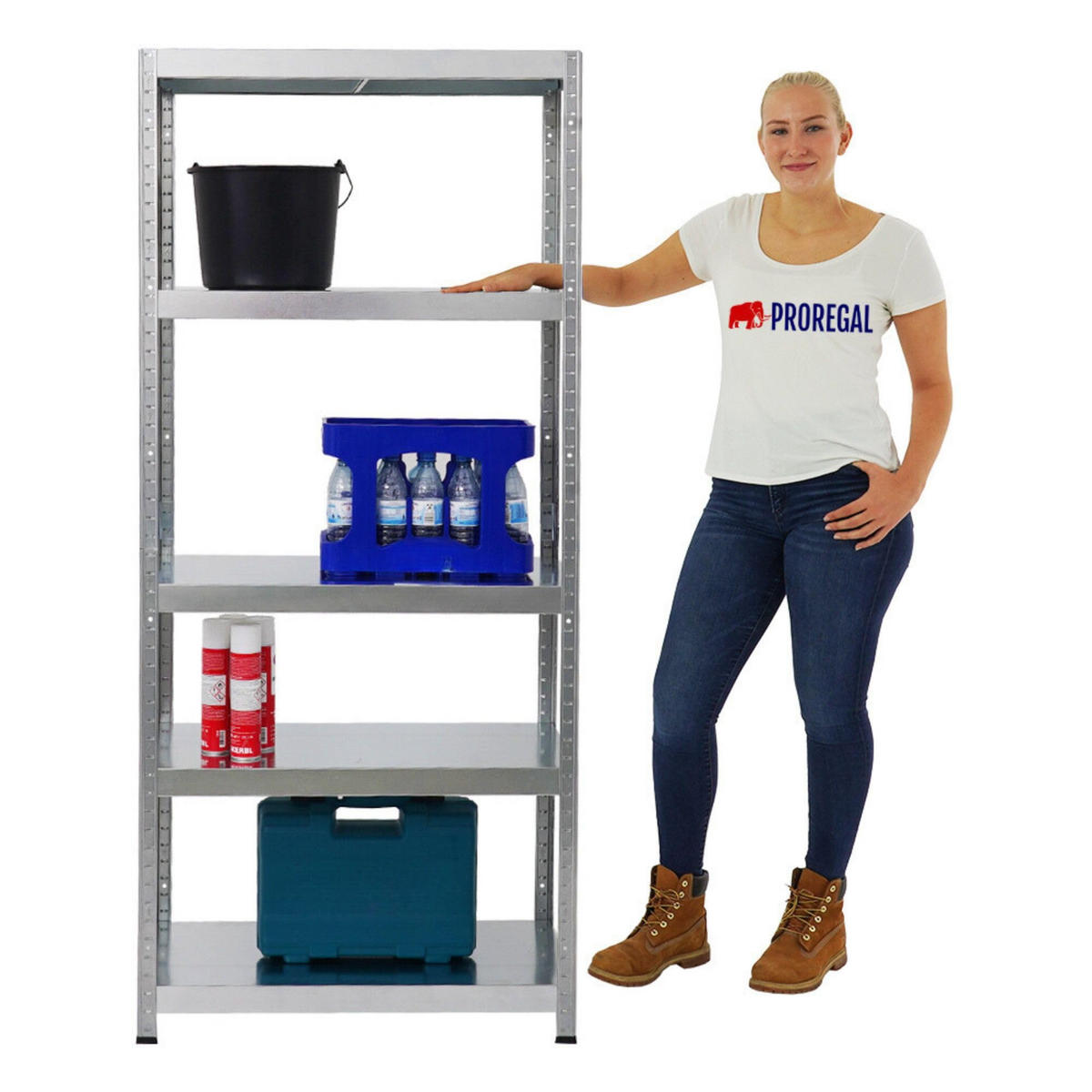 SCHWERLASTREGAL Steel Eagle 180x80x40 cm Fachlast 130 kg Verzinkt - Silberfarben, Metall (80/180/40cm) - PROREGAL