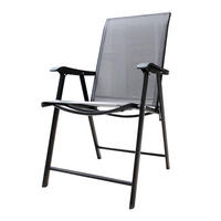 KLAPPSTUHL-SET(2 Sthüle) aus Metall Stoff in Schwarz für Balkon Garten oder Terrasse draußen - Schwarz, Metall (59/95/66cm) - Livingandhome