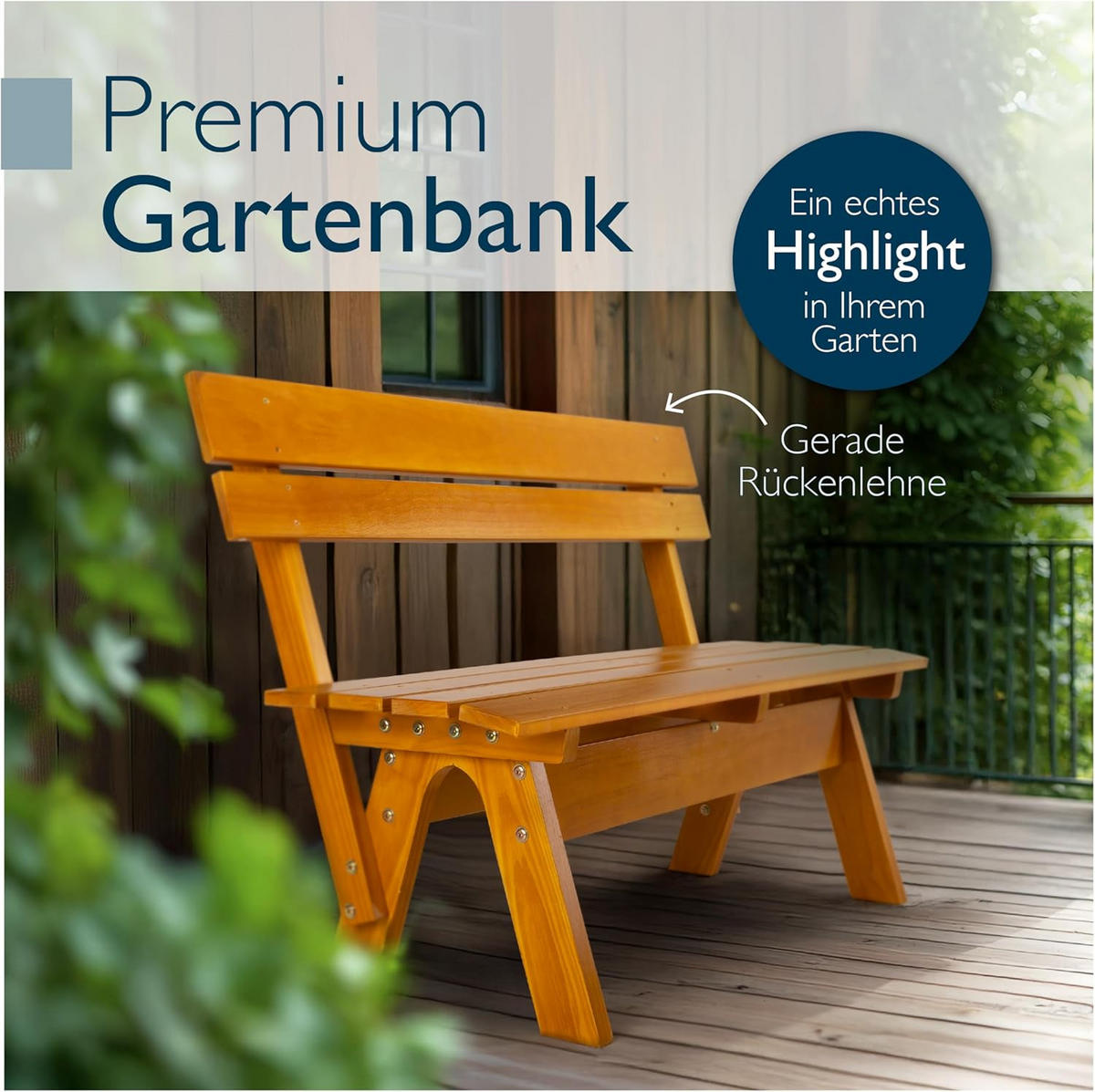 GARTENBANK Tromsö GR 120cm - Braun, Holz (42/60/120cm) - Beautissu 