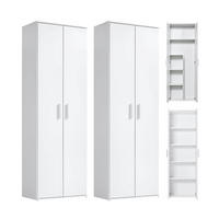 MEHRZWECKSCHRANK SET Der Allzweckwaffe - Silberfarben/Weiß, Holzwerkstoff (60/180/34cm) - Mokebo