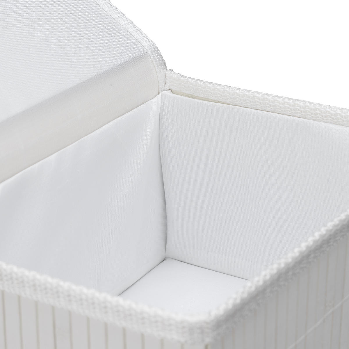 2-TLG.AUFBEWAHRUNGSKORB-SET - Weiß, Holz/Textil (30/14/23cm) - Relaxdays