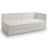 JUGENDBETT Caprili Creme mit Bettkasten - Creme/Schwarz, Kunststoff/Textil (163/189cm) - Selsey