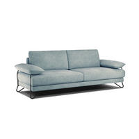 SOFA LORI 3-Sitzer, mintgrün - Schwarz/Mintgrün, Holzwerkstoff/Textil (245/87/96cm) - Courtois Laville