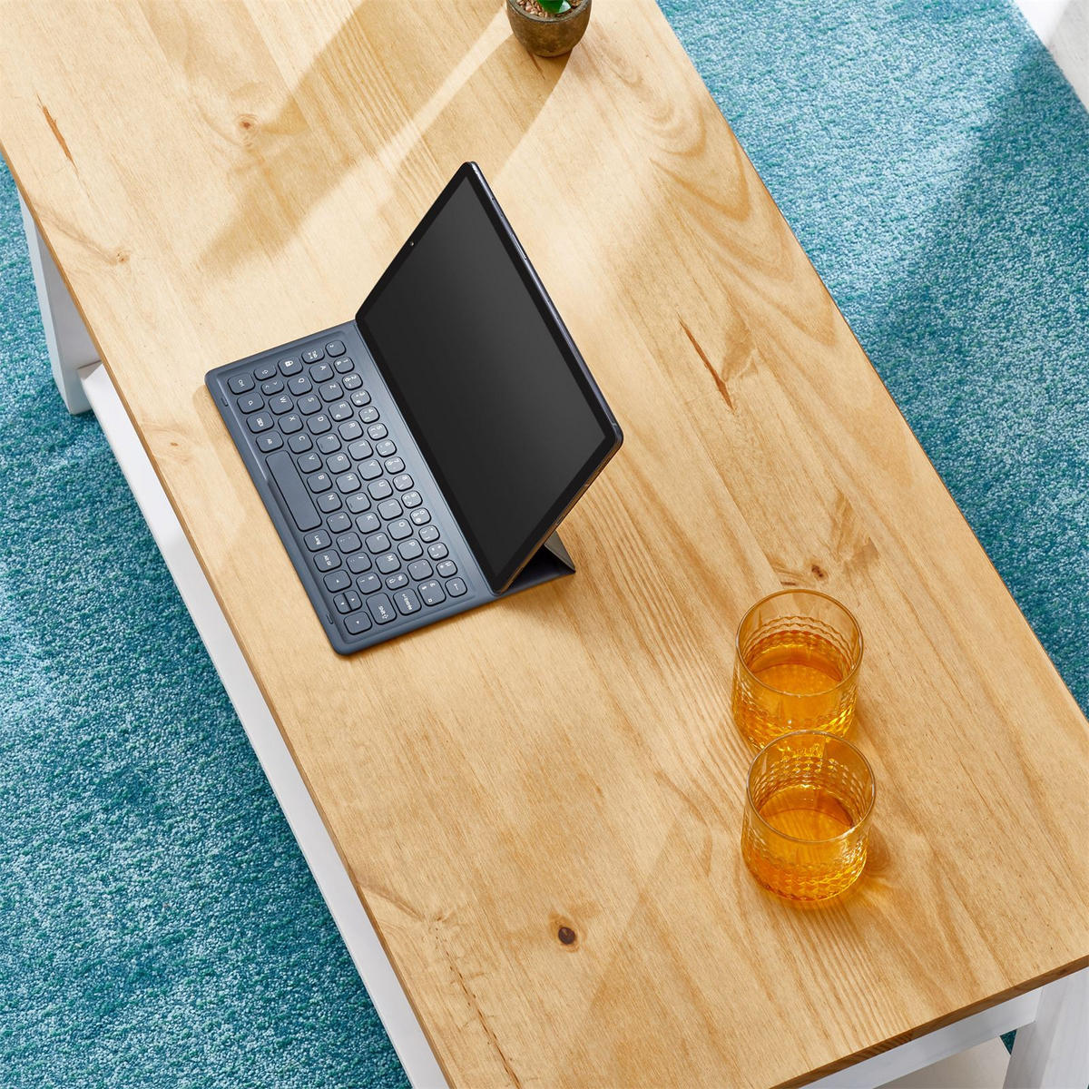 COUCHTISCH TEQUILA - Weiß/Braun, Holz (48/100/45cm) - IDIMEX