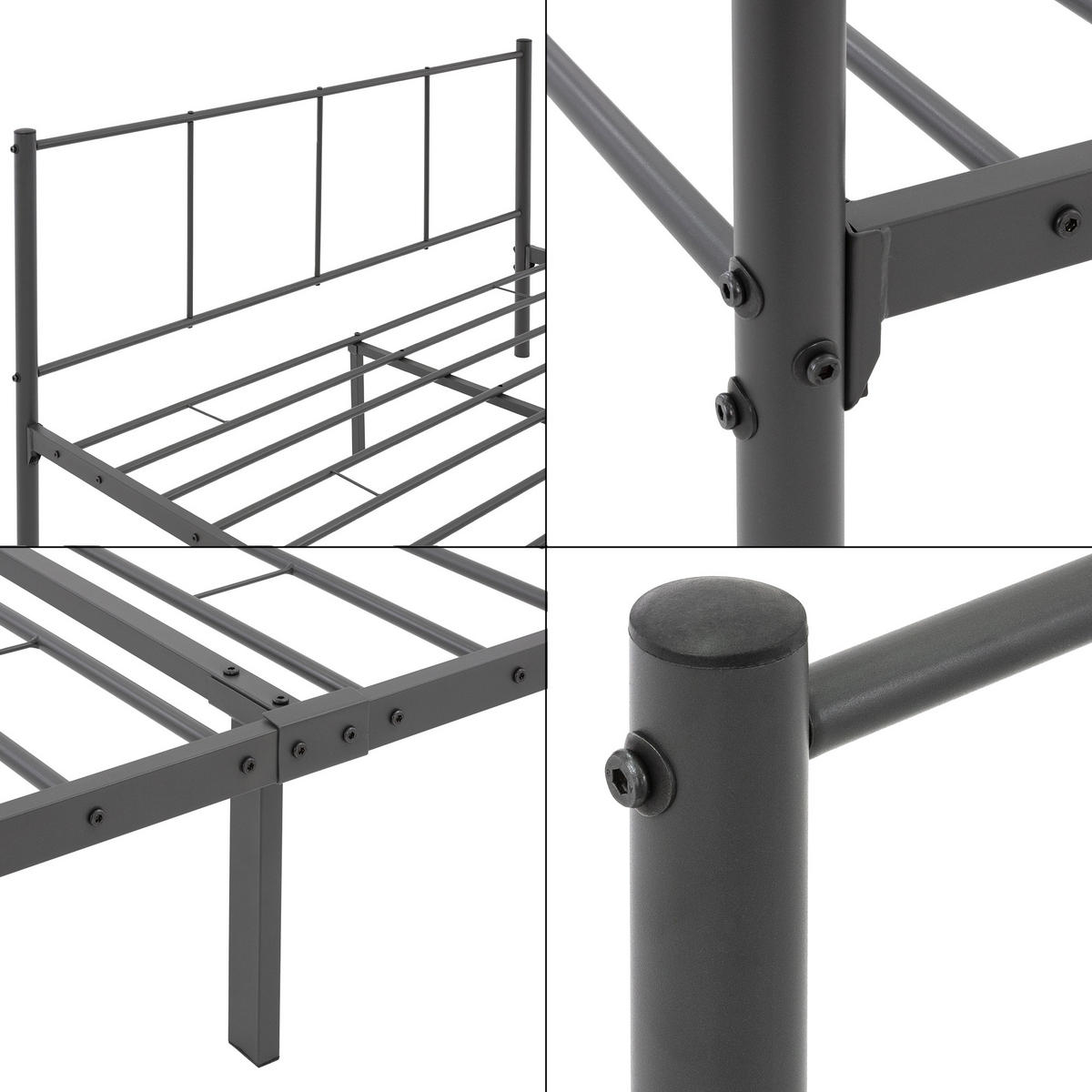 METALLBETT 209/167 cm - Anthrazit, Metall (160/200cm) - ML-DESIGN