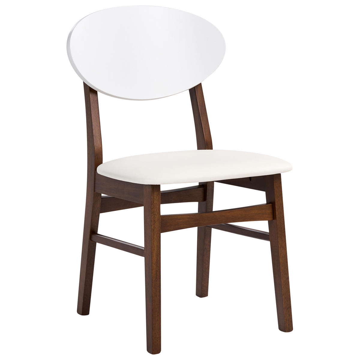 ESSZIMMERSTUHL 2er-Set Holz Cremeweiß/Braun Amery - Weiß, Holz (45/80/50cm) - Beliani
