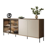 KOMMODE ISA 4D, viertürig mit LED-Beleuchtung auf hohen Beinen. - Eichefarben, Holzwerkstoff (200/85/40cm) - Lookway