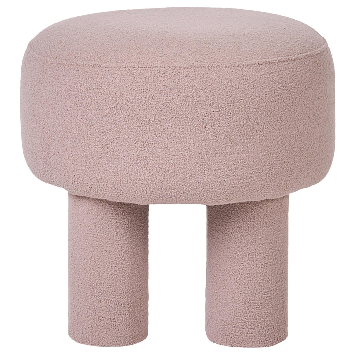 HOCKER Bouclé Beige Canby - Beige, Textil (43/38/43cm) - Beliani