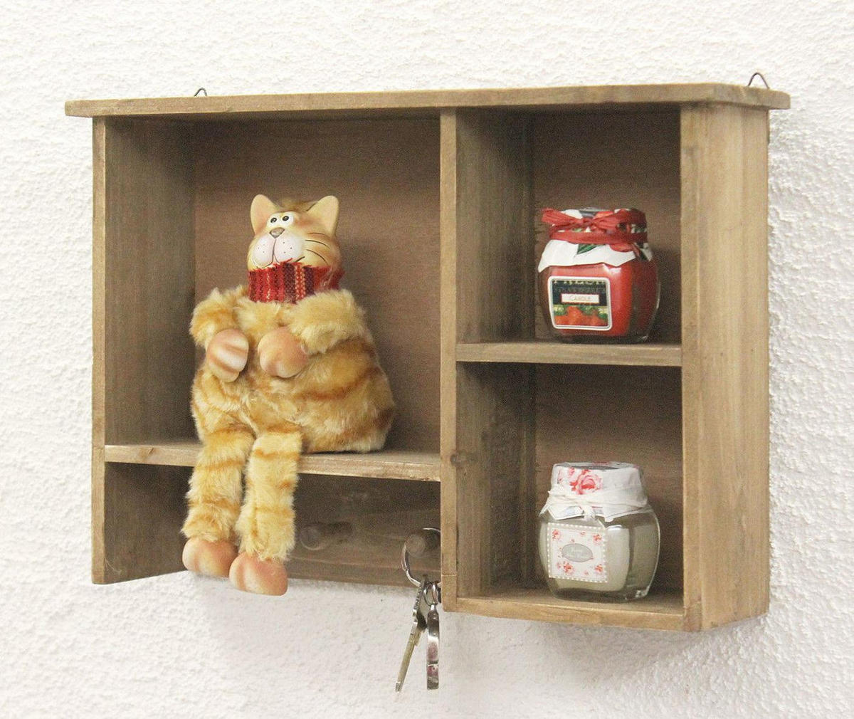 WANDREGAL mit 3 Haken Holz Braun 34/10/24 cm - Braun, Holz (34/24/10cm) - DanDiBo