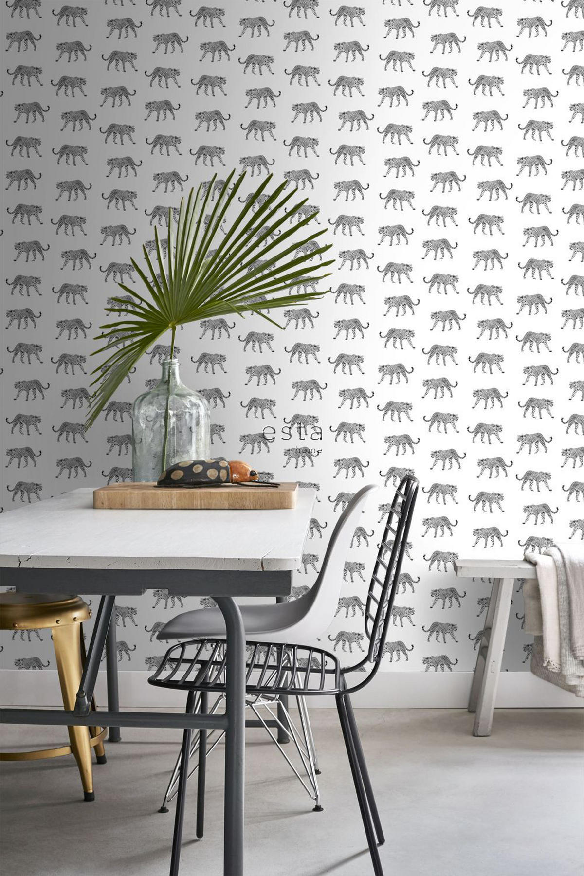 TAPETE Panter 53 cm x 10.05 m - Schwarz, Papier (53/1000cm) - ESTAhome