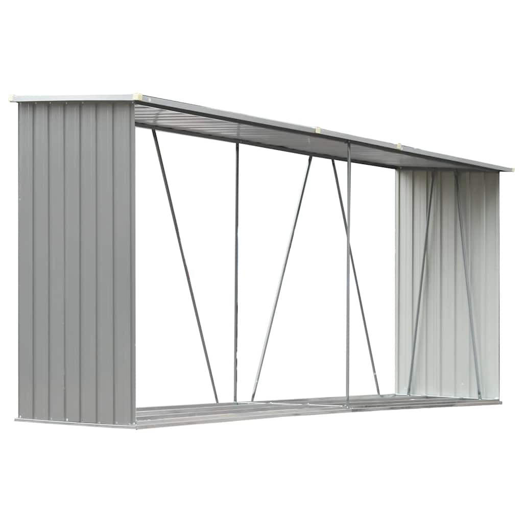 vidaXL Brenholzunterstand Grau 84x152x330 cm